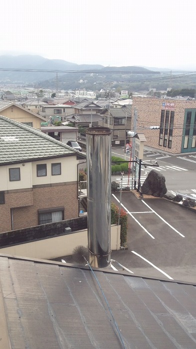 富士市の薪ストーブ煙突掃除