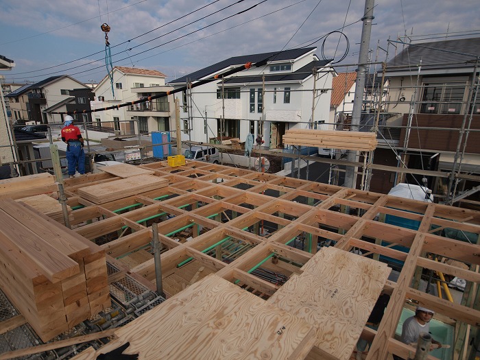 富士市の新築住宅　二階の床下地