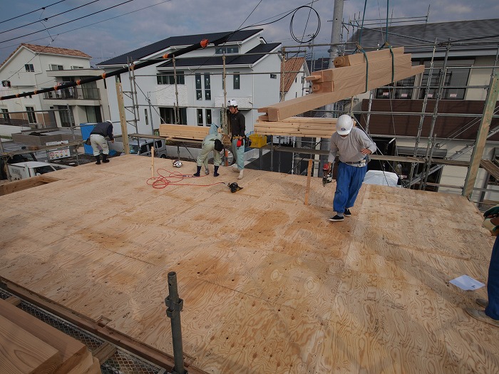 富士市の新築住宅　二階の床