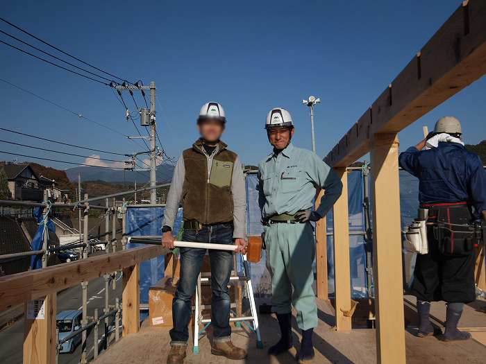 三島市　新築住宅　薪ストーブの家　無事上棟