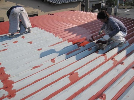折板屋根の塗装
