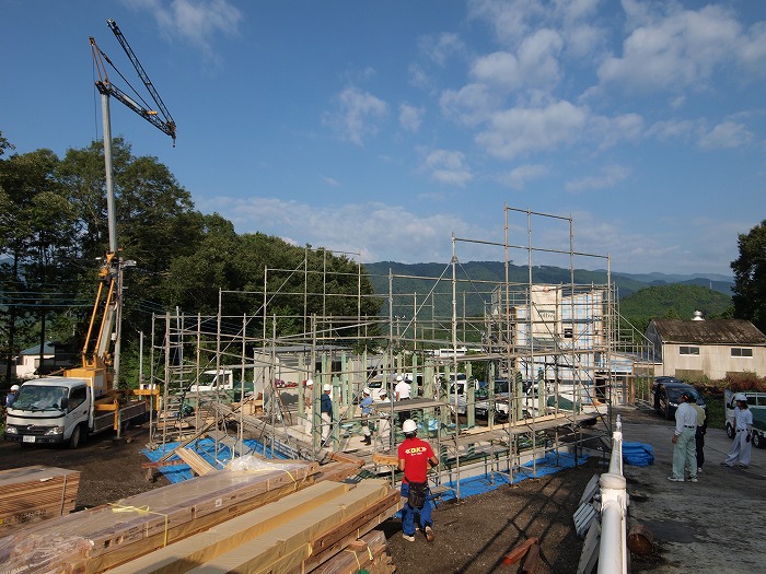 富士宮市新築住宅　上棟風景