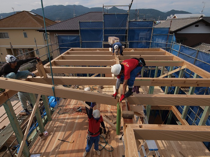 富士市　新築住宅　上棟作業