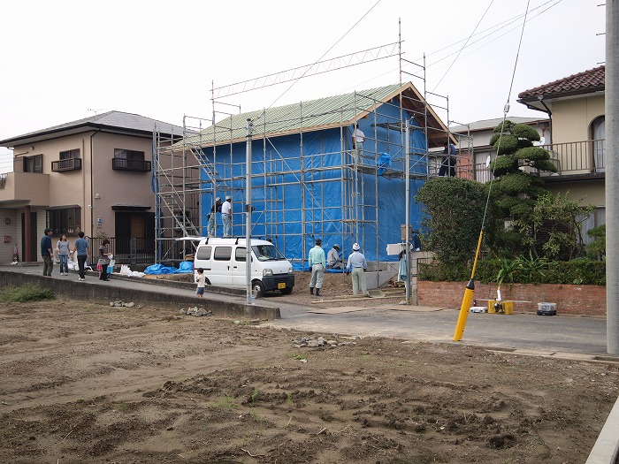 富士市　新築住宅　養生