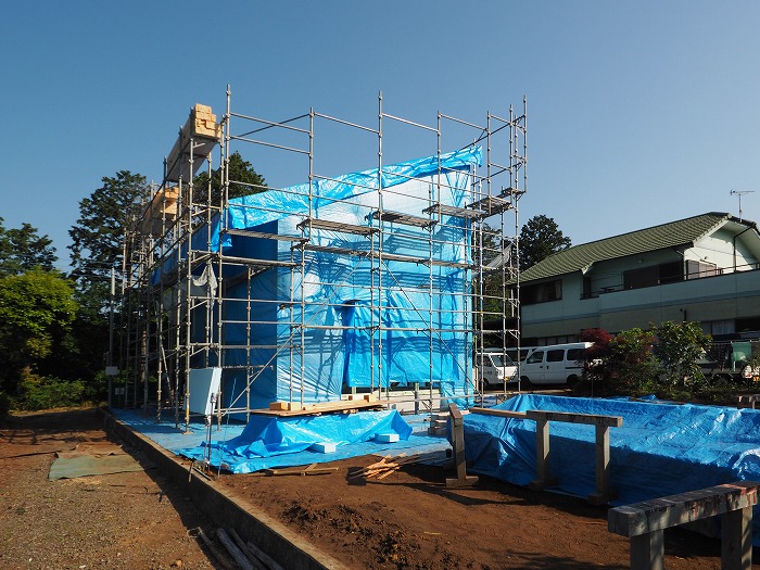 富士宮市　新築住宅　養生