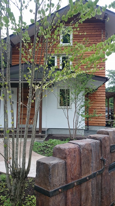富士市　新築住宅　木と漆喰の外壁