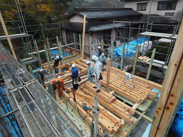 小山町　薪ストーブの家　上棟日