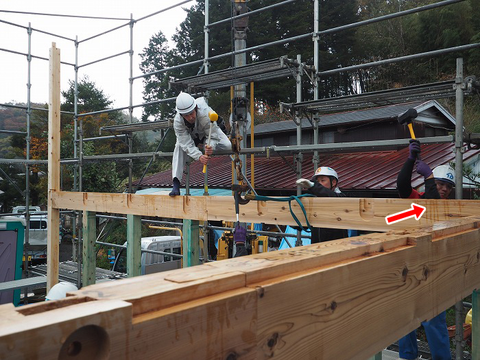 小山町　薪ストーブの家　上棟作業