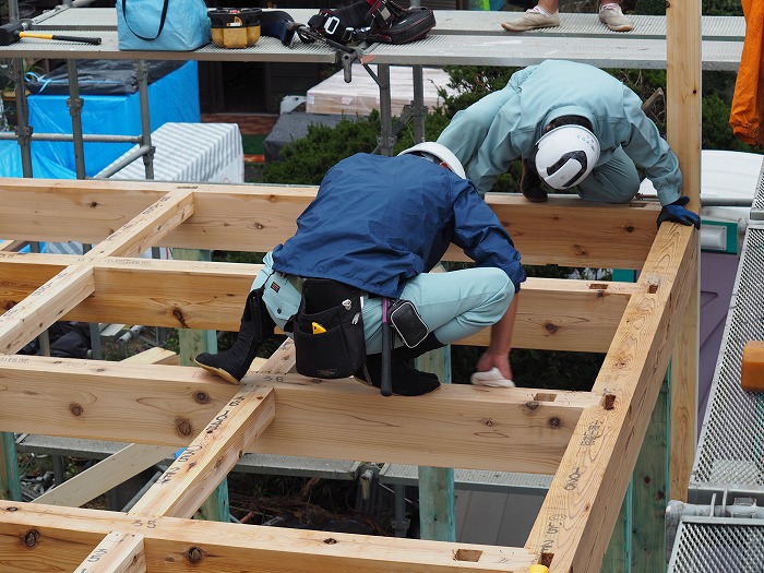 小山町　薪ストーブの家　上棟時の気遣い