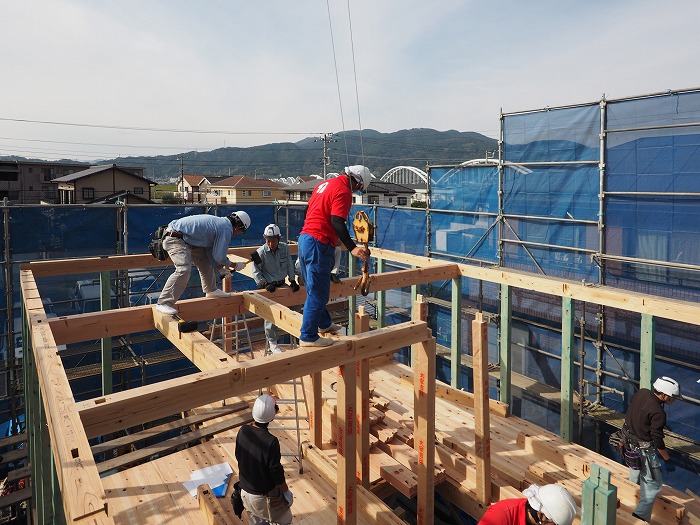 富士市　新築住宅　上棟作業