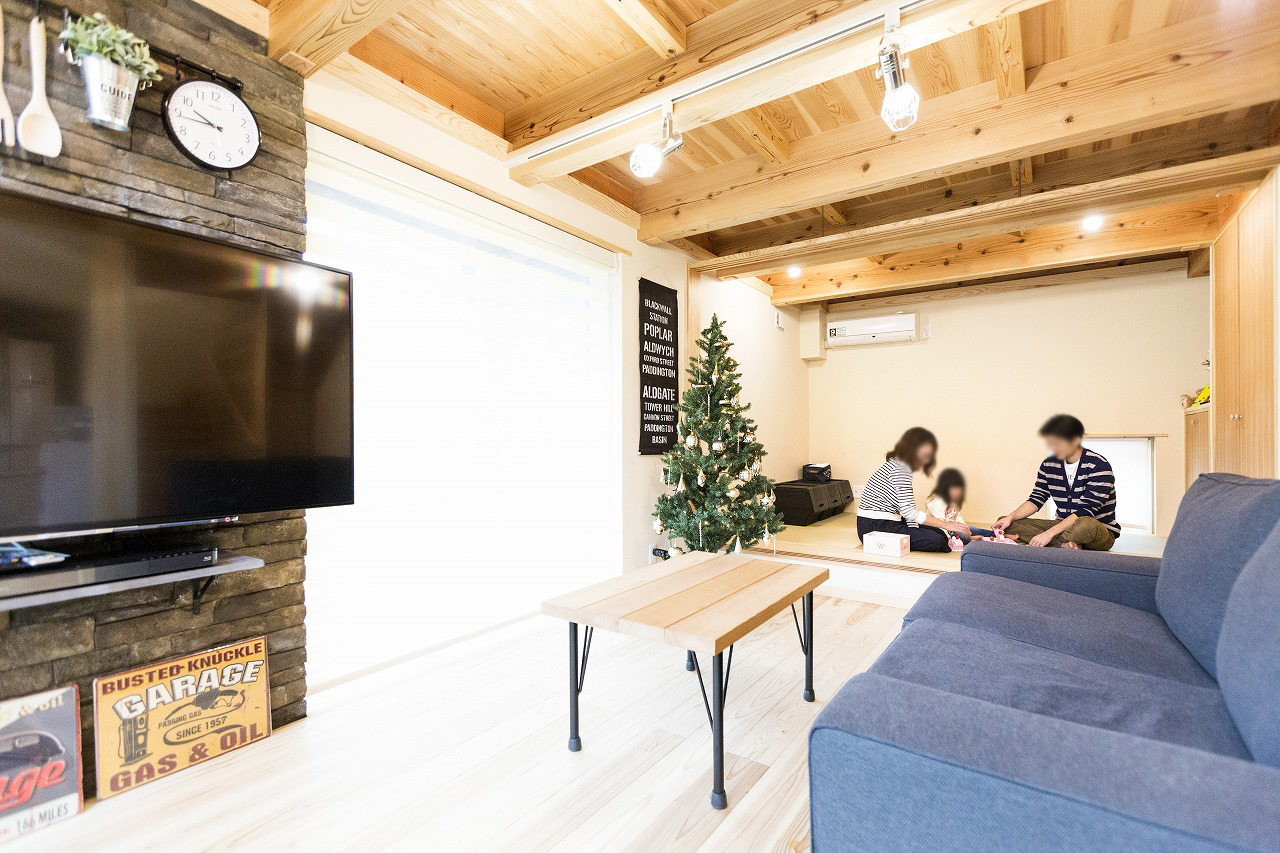 ＬＤＫと一続きの畳スペースは、仕切って部屋にもなる