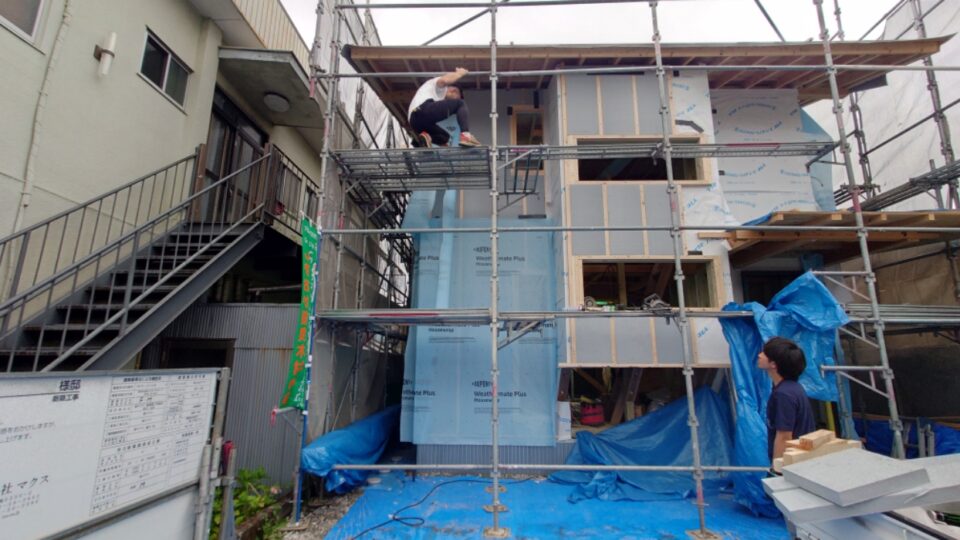 上棟後の作業。