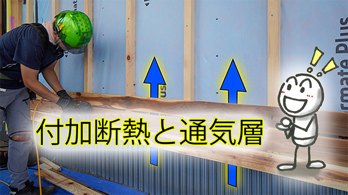 付加断熱の上に通気層と左官下地を作る大工