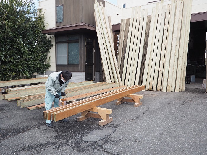 富士市 新築住宅 ウッドデッキの準備