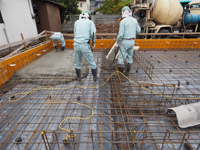 清水町 住宅新築工事 基礎工事の地中梁